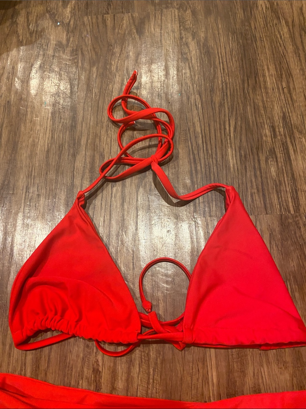 Red Triangle String Bikini Set size large - Picture 2 of 4